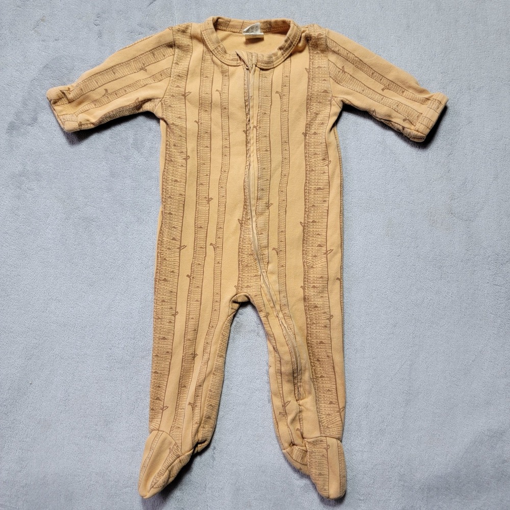 Kate Quinn 0-3M Organic Cotton Birch Tree Stripe Footed Sleeper Snap Pjs